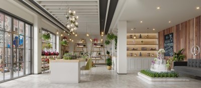 现代花店3D模型下载